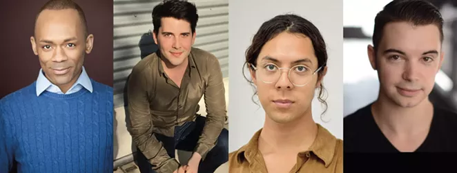 From left: Season's Greetings from San Antonio castmembers Damien DeShaun Smith, John Berring, Jeremy Marmolejo and Chaz Ingraham. - COURTESY OF THE PUBLIC THEATER OF SAN ANTONIO