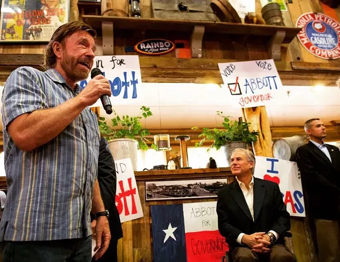 From now on, Texas school children will only learn about real heroes like Chuck Norris. - INSTAGRAM / GOVERNORABBOTT