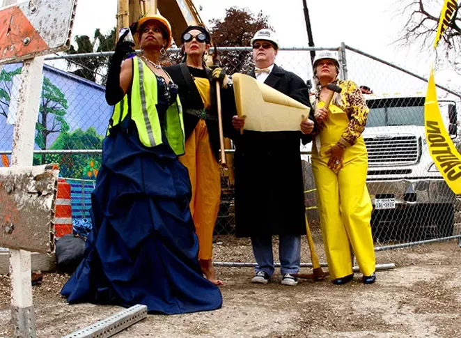 Members of Jump-Start Performance Co. in a promotional image for their final Performance Party as Blue Star residents