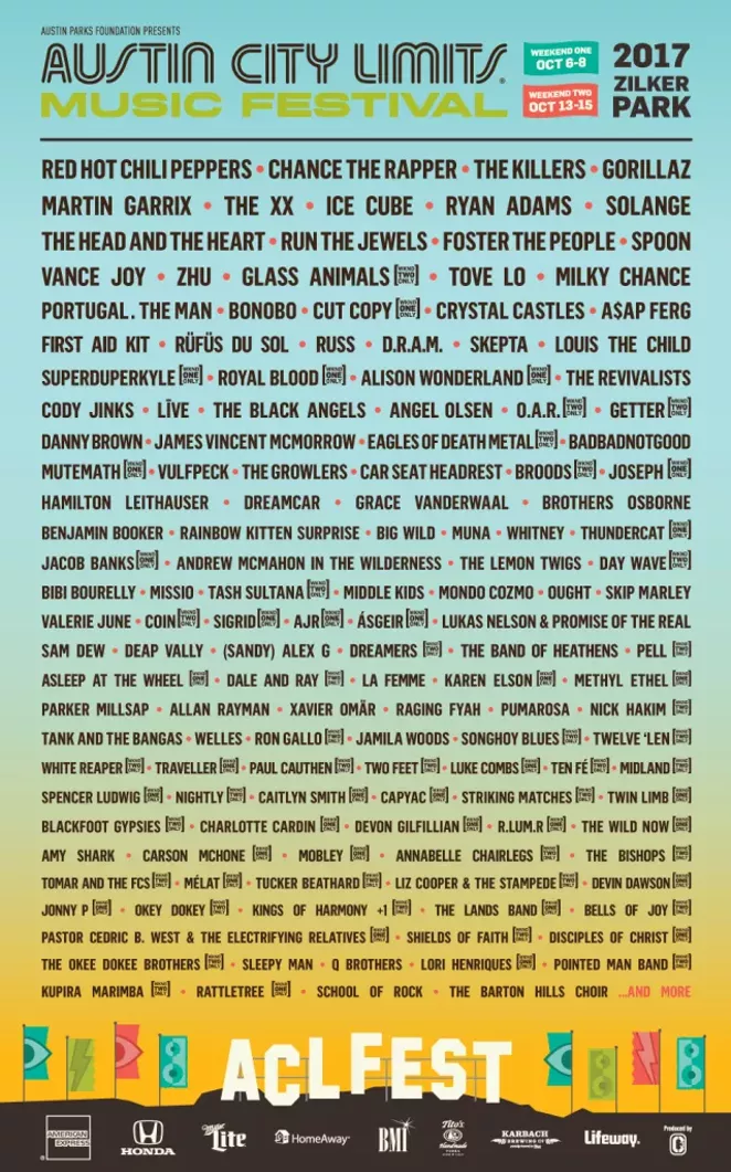 ACL Lineup Includes Gorillaz, Chance The Rapper and Red Hot Chili