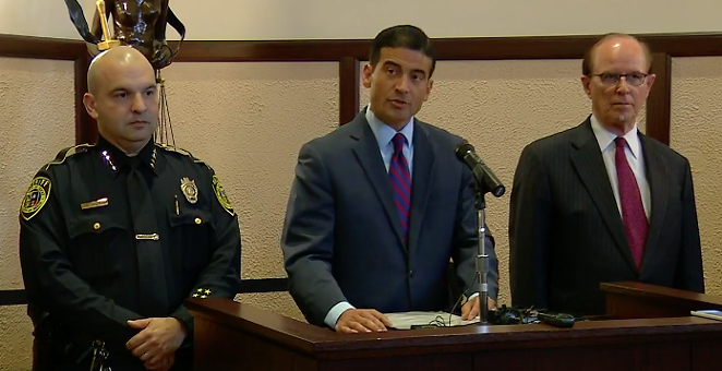 Bexar County Sheriff Javier Salazar, Bexar County Criminal District Attorney Nico LaHood, Bexar County Judge Nelson Wolff - FACEBOOK LIVE SCREENSHOT VIA NEWS 4 SAN ANTONIO