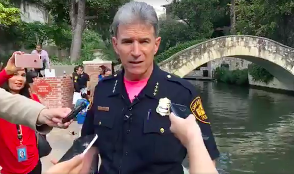 Chief William McManus addresses reporters Monday. - SAN ANTONIO POLICE DEPARTMENT, VIA FACEBOOK LIVE