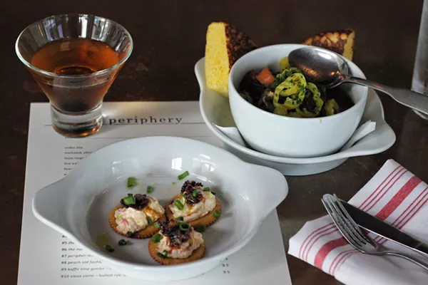 Braised greens, pimento Crackers and a Manhattan - INSTAGRAM/@DRINKING.IN.SA