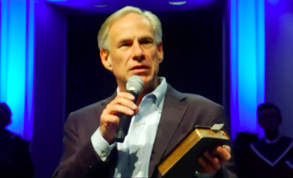 Gov. Abbott speaking in an Austin Church during the "National Day of Prayer." - SCREENSHOT VIA SPECTRUM NEWS