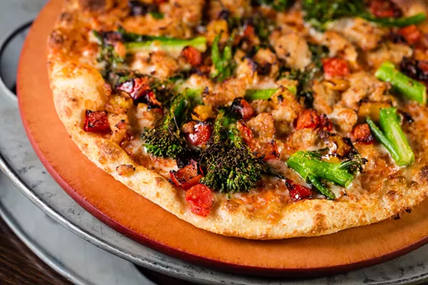 Sausage chicken, roasted pepper and broccolini pizza, - COURTESY OF ALAMO DRAFTHOUSE