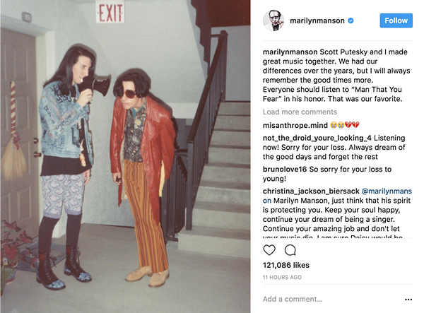 Manson (L), Putesky (R) - INSTRAGRAM, MARILYN MANSON
