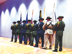 Members of the Color Gaurd on display at the expo. - DEBBIE NATHAN