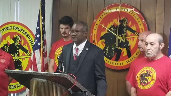 Chris Steele announced his "San Antonio First" campaign on Feburary 20 - FACEBOOK VIA SAN ANTONIO PROFESSIONAL FIRE FIGHTERS ASSOCIATION