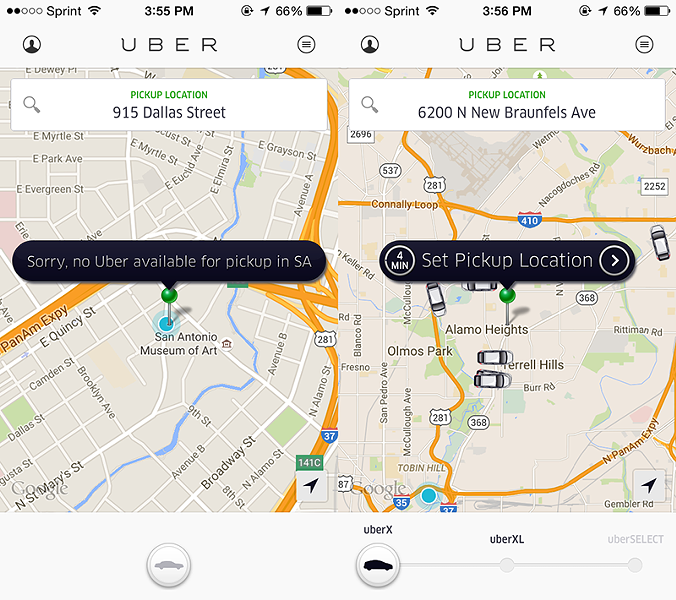 Complicated: Uber riders have found a hit-or-miss loophole to get around SA. - UBER
