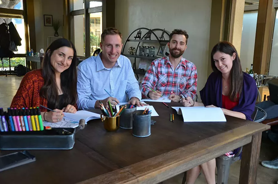 From left: Blue Star Coloring recruiter Brenna Dominguez, CEO Camden Hendricks, marketing director Peter Licalzi, buisness administrator Clare Burch.