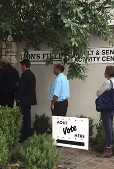 Voters waited in line to cast their ballots at Lion's Field in San Antonio during the 2018 midterms.