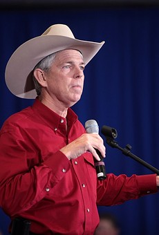 Second Amendment absolutist David Barton speaks at a Nevada Courageous Conservatives rally with U.S. Senator Ted Cruz and Glenn Beck.