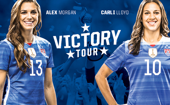 See U.S. Women's National Team stars Alex Morgan and Carli Lloyd tomorrow at the Alamodome. - COURTESY OF THE ALAMODOME