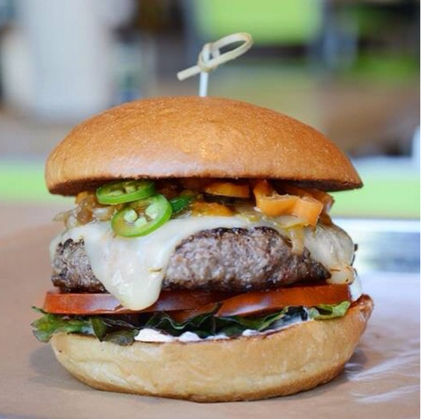 Hopdoddy's mouth watering El Diablo burger. - PHOTO VIA INSTAGRAM/HOPDODDY