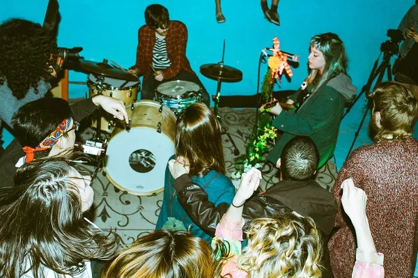Baby Bangs brings the bubble punk. Left on drums: Dane Rousey. Right on guitar/vocals: Elena Lopez. - COURTESY