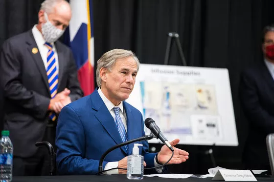 Gov. Greg Abbott speaks at a press event. - COURTESY PHOTO / TEXAS GOVERNOR'S OFFICE