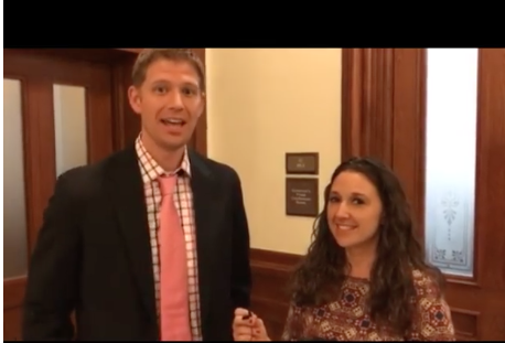 Rep. Matt Krause and Texans for Vaccine Choice organizer Jackie Schlegel discuss the bill. - SCREENSHOT VIA TEXANS FOR VACCINE CHOICE