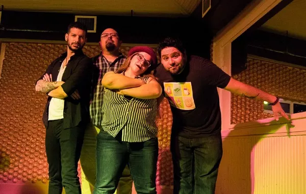 The 2017 PuroSlam team (left to right: Chibbi Orduña, Eddie Vega, Sarah Maddux and Rooster Martinez) photographed by Nia Jaramillo