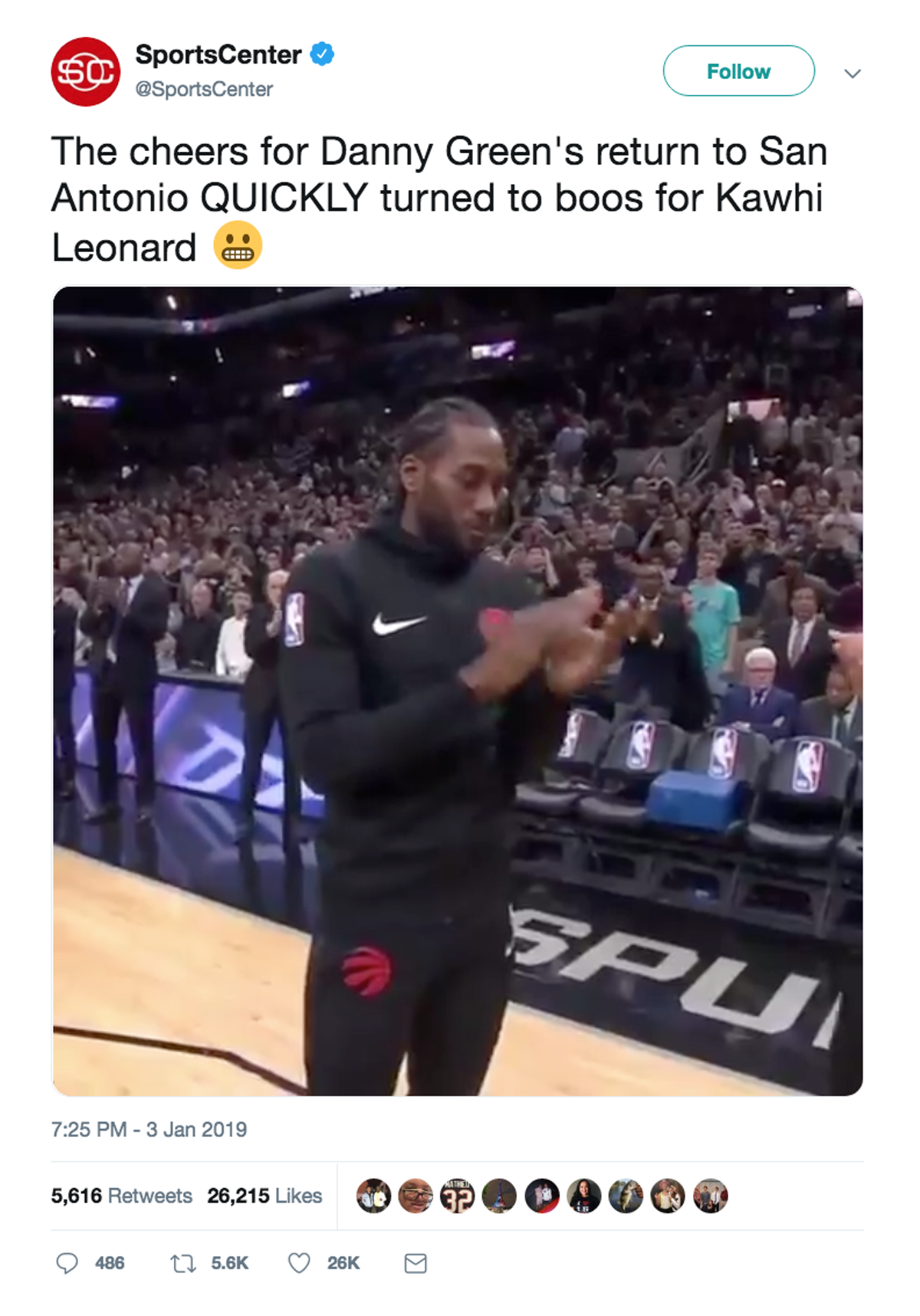 who does kawhi leonard follow on twitter