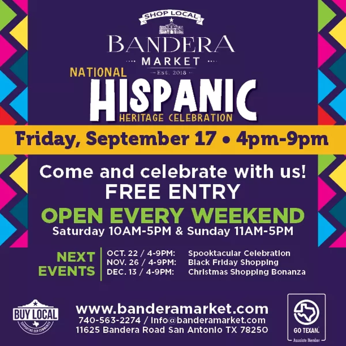 Hispanic Heritage Month Celebration Bandera Market Special Events