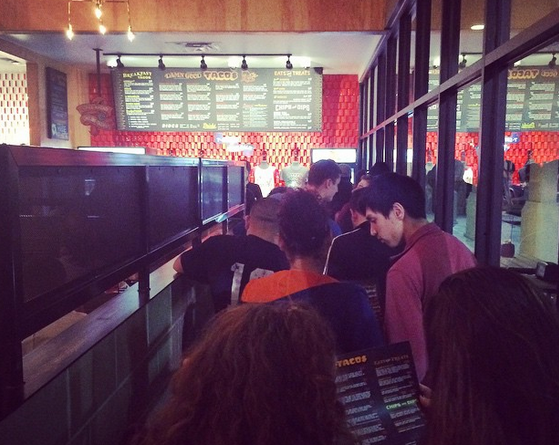 Torchy's line was a little much for a Monday night. - @JESSELIZARRARAS/INSTAGRAM