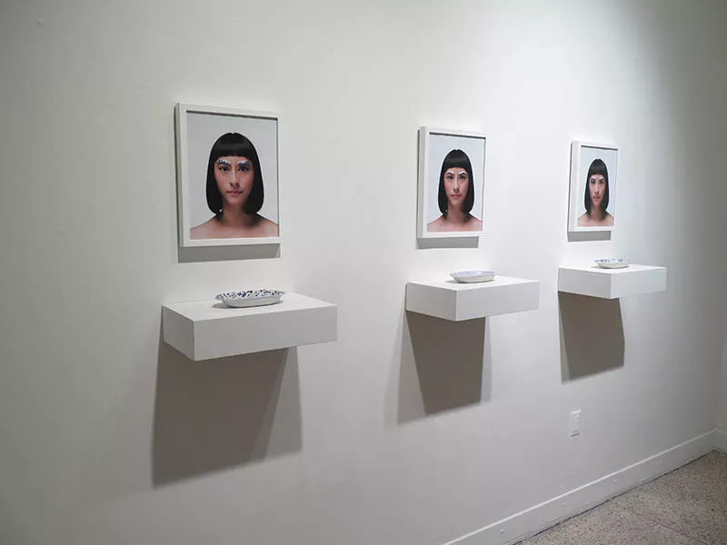 Works by San Antonio artists Jennifer Ling Datchuk (left) and Roberto Celis (above).