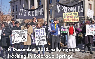 A December anti-fracking rally in Colorado Springs - COURTESY IMAGE
