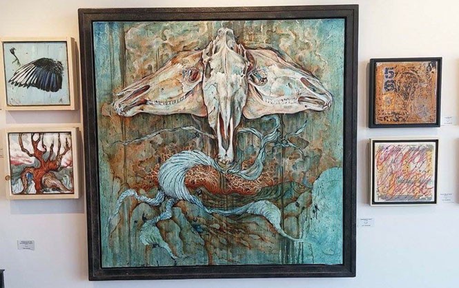 Cody Chamberlain's "Aquarius and Caine," currently on display at Howa Gallery