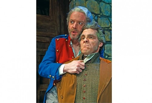 Joe Cassidy as Valjean (L), Josh Davis as Javert (R)
