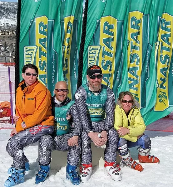 Official Nastar pacesetters and former U.S. Ski team racers Diann Roff, Doug Lewis, AJ Kitt and Heidi Voelker