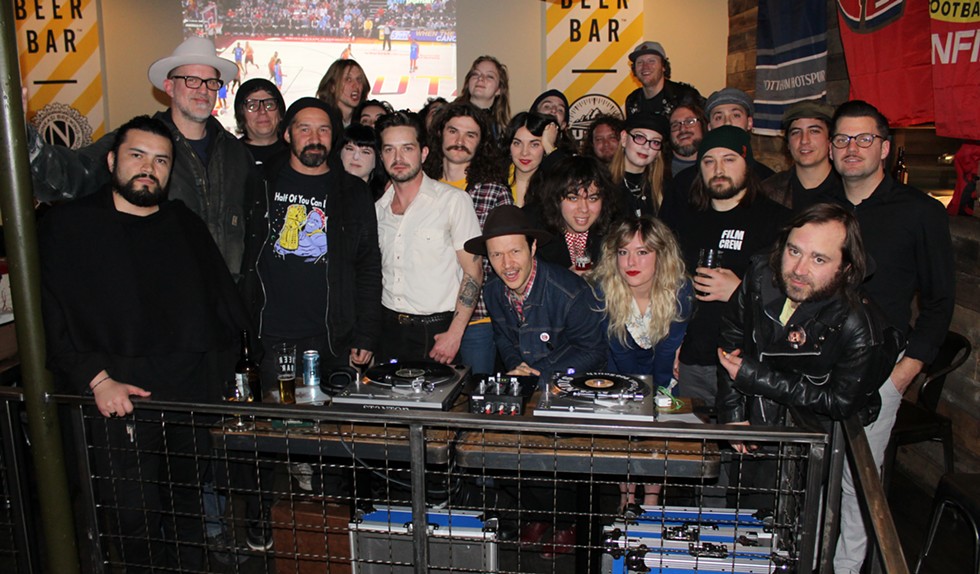 Members of the International Society of Rock 'n' Roll during a recent Beer Bar meetup. - ENRIQUE LIMÓN
