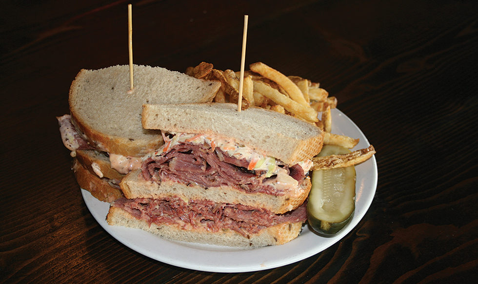 Start your diet tomorrow: Feldman’s sloppy Joe comes fully loaded with a half pound of pastrami and corned beef. - COURTESY PHOTO