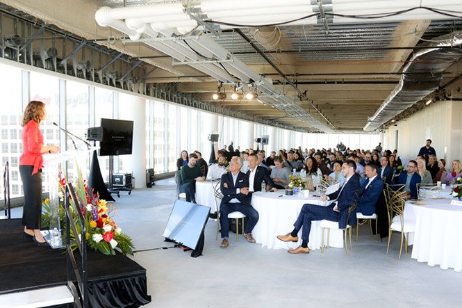 Salt Lake City Mayor Erin Mendenhall speak at a State of Downtown event on Thursday, May 12. - KELLI FRESHMAN | DOWNTOWN ALLIANCE