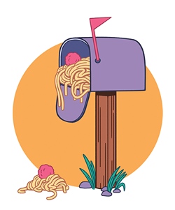 Government officials - retaliated against a public records requester by filling her mailbox with noodles.