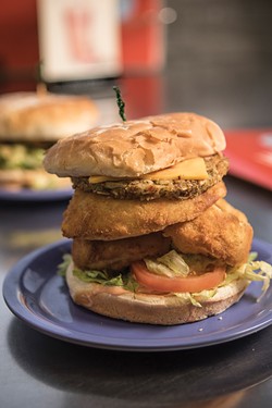 The Golden Veggie burger at Hires Big H - JOHN TAYLOR