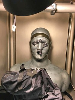 Smartman test dummy being prepped for chemical testing. - DW HARRIS