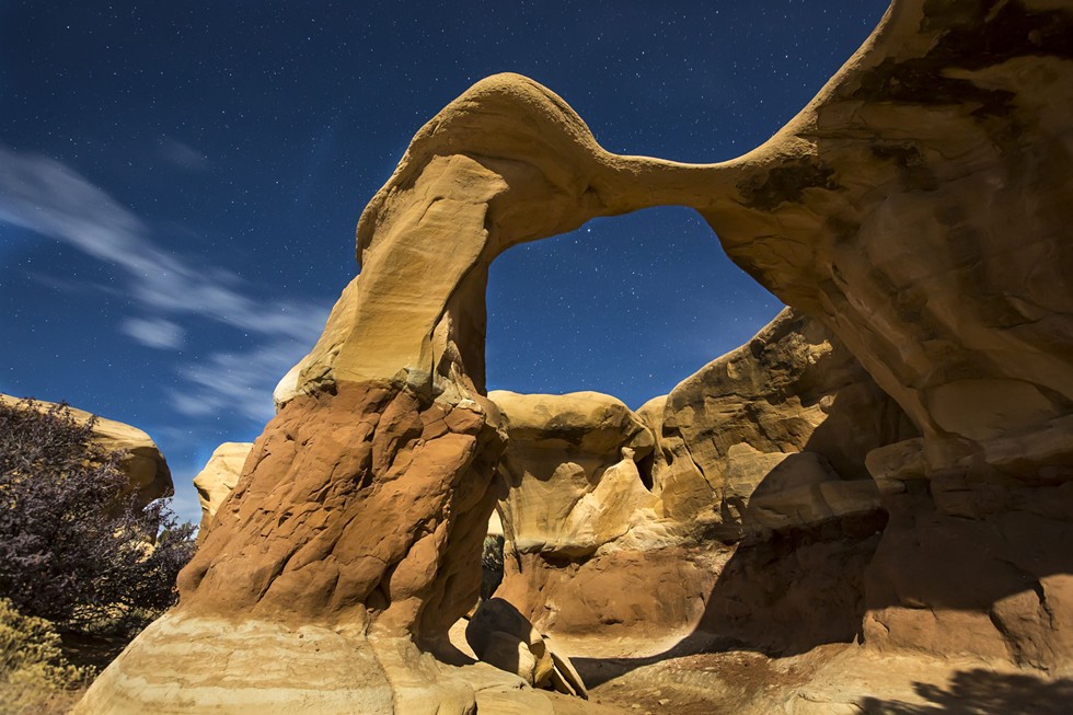 A moonlit arch over Grand Staircase-Escalante National Monument - BOB WICK