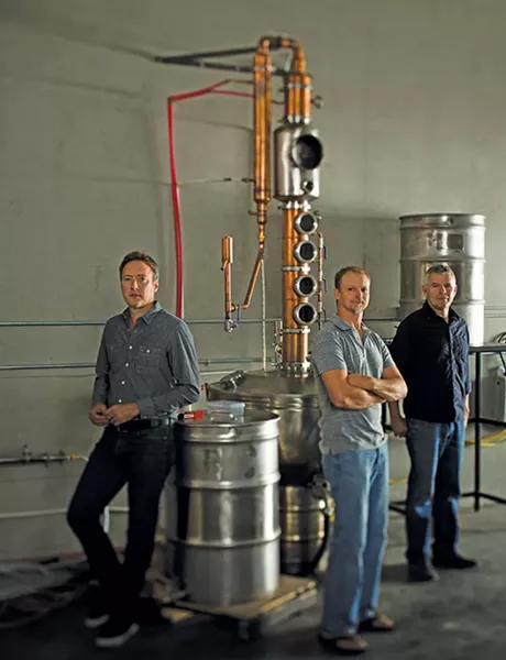 Beehive Distilling co-founder (L-R) Ostling, Chris Barlow and Matt Aller