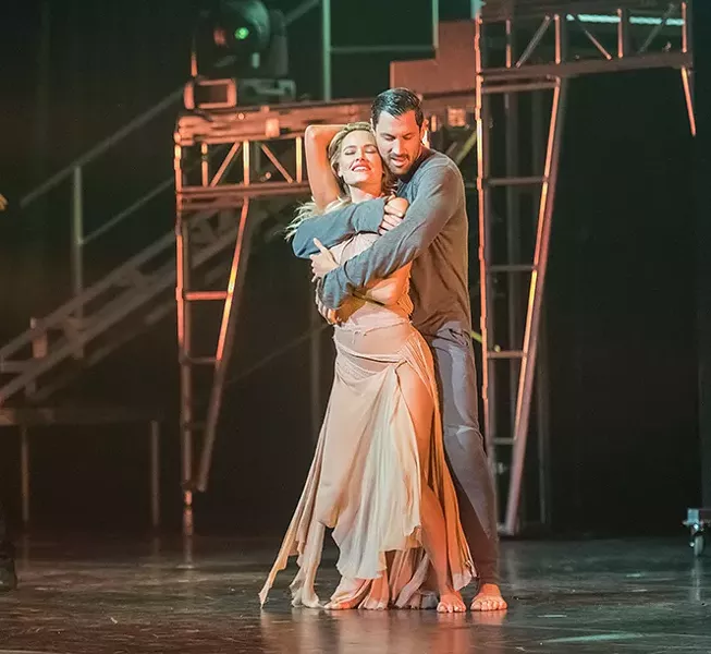 Peta Murgatroyd and Maks Chmerkovskiy perform in Maks, Val & Peta Live on Tour: Confidential - MIKE WILLIAMS