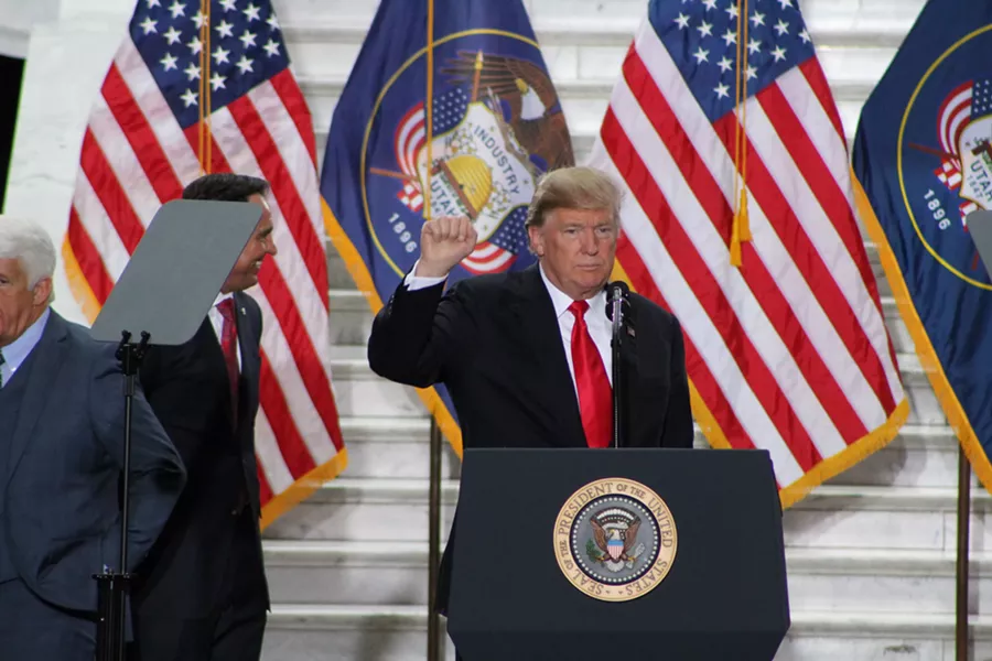 President Donald Trump during his December 2017 visit to Salt Lake City. - ENRIQUE LIMÓN