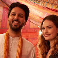 Shazad Latif and Lily James in What's Love Got to Do With It?