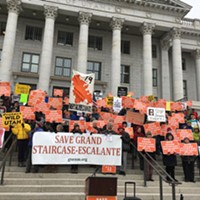 The scene Tuesday afternoon at the Capitol steps.