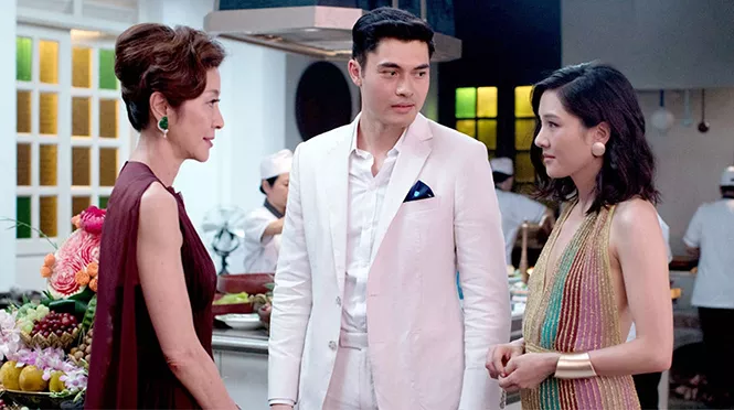 Michelle Yeoh, Henry Golding and Constance Wu in Crazy Rich Asians - WARNER BROS. PICTURES