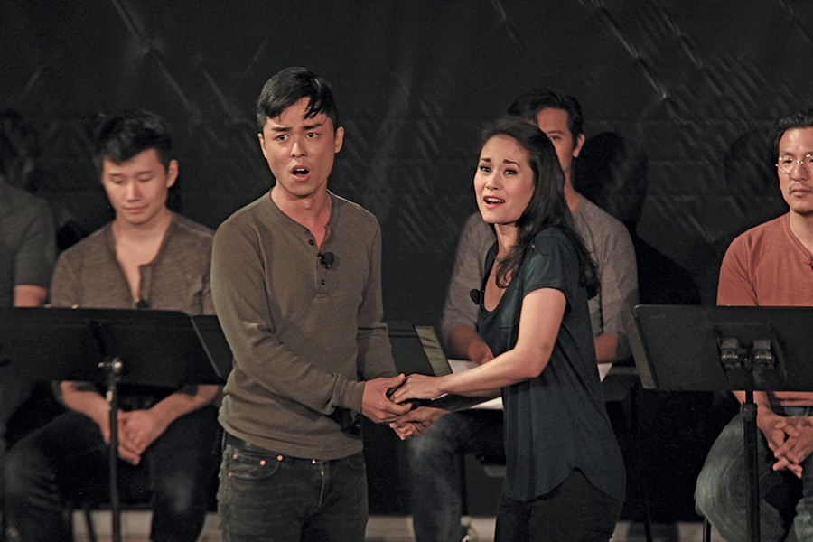 Jonny Lee Jr. and Ali Ewoldt as Lit and Mei in the - 2017 New York staging of Gold Mountain - LIA CHANG