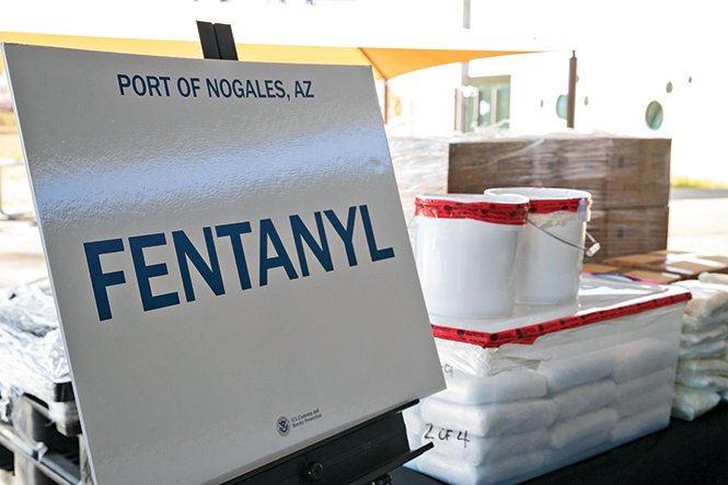 In the largest fentanyl bust in U.S. history, 254 pounds were confiscated at the U.S.-Mexico border in January 2019. - U.S. CUSTOMS AND BORDER PROTECTION