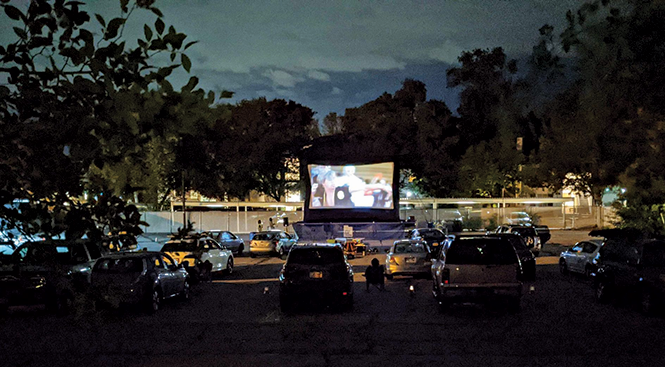 Film fans attend an outdoor screening from the Utah Film Center - COURTESY PHOTO