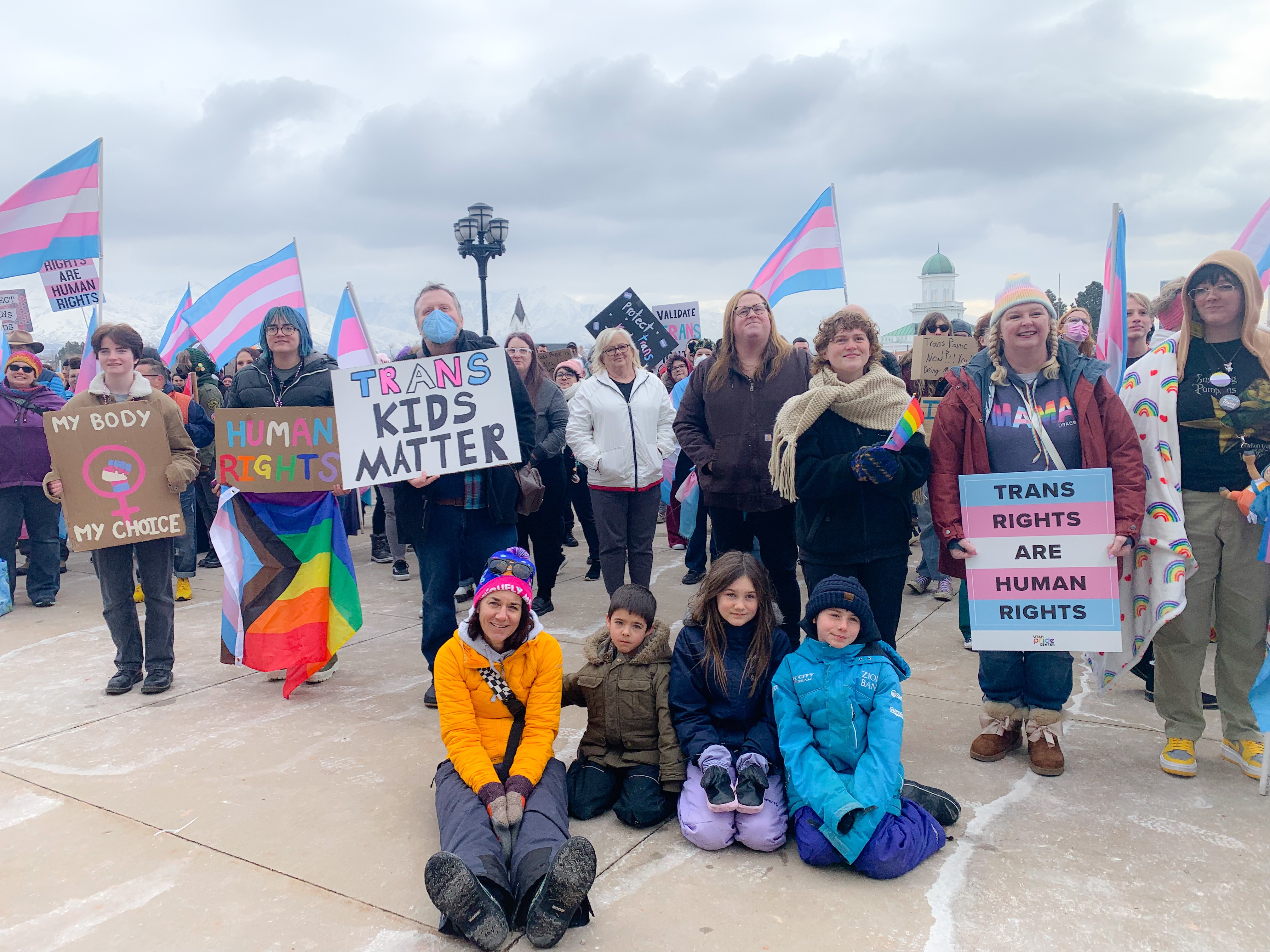 Utahns rally in support of transgender individuals and their right to access gender-affirming healthcare at the State Capitol on Jan. 24, 2023. - CAT PALMER