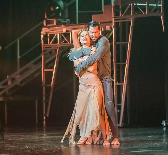 Peta Murgatroyd and Maks Chmerkovskiy perform in Maks, Val & Peta Live on Tour: Confidential - MIKE WILLIAMS