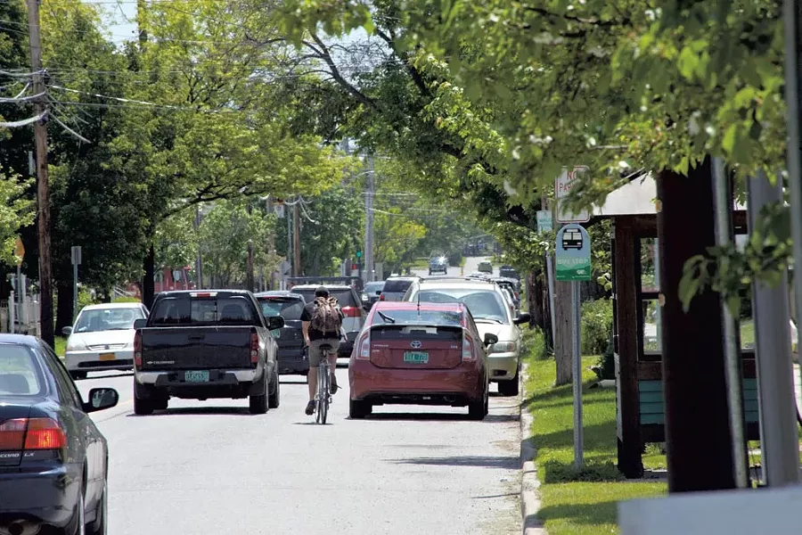 A bicyclist heading south on North Avenue - MATTHEW THORSEN
