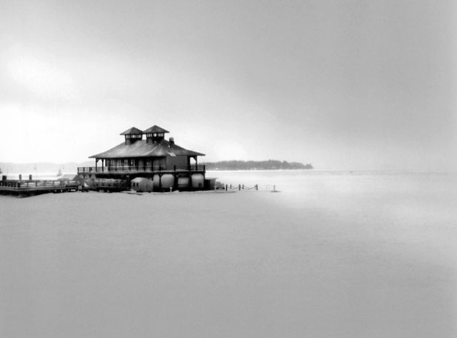 "Boathouse in Winter" by Hing A. Kur, The Art of Lake Champlain